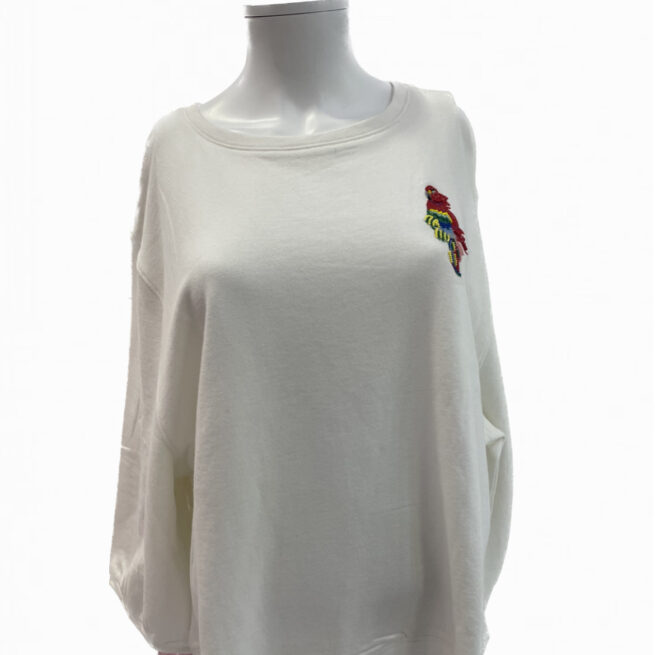 Caroll - Pull blanc perroquet femme